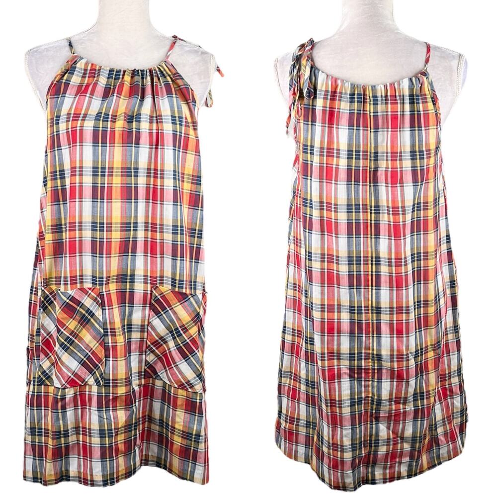 Vintage Sears Fashions Dress Sundress Plaid One Size